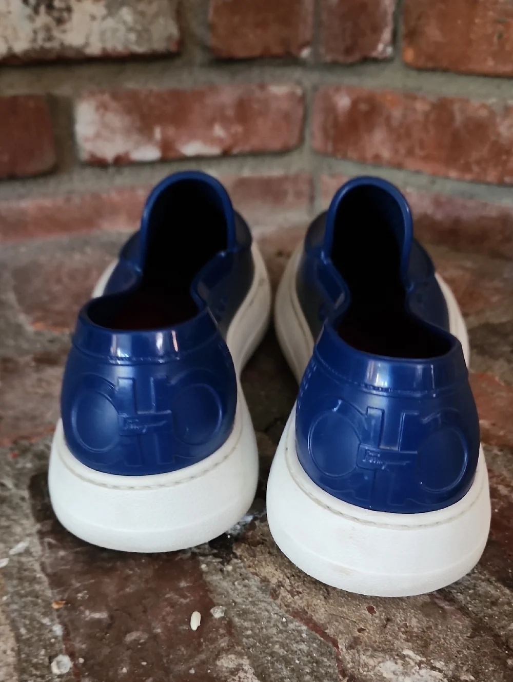 Salvatore Ferragamo Fury 2.0 Blue Slip-On Sneakers Luxury Casual Loafers